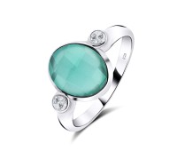 Green Agate Silver Rings NSR-2236